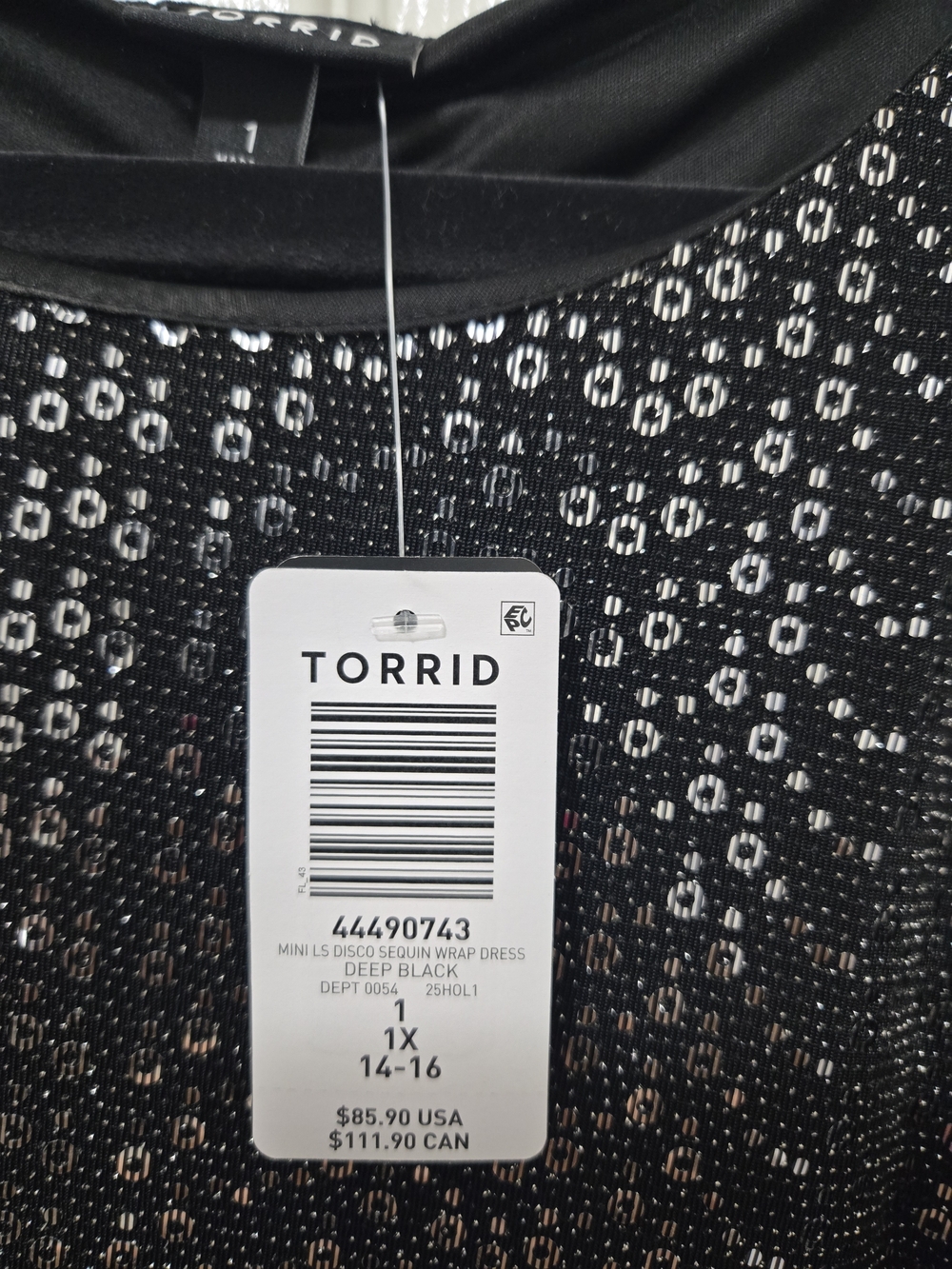 torrid Black Sequin Mini Dress
